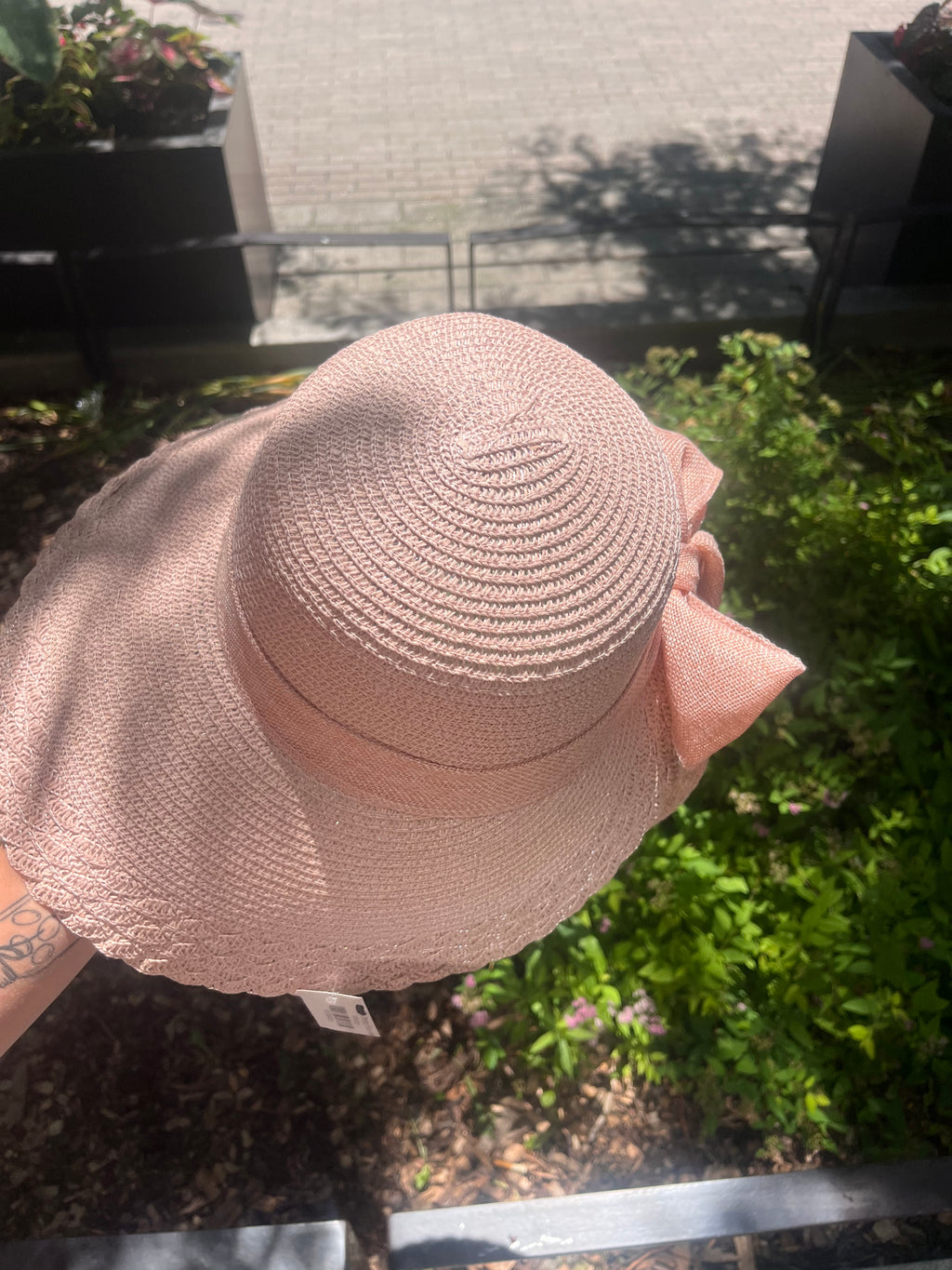 Burlap Ribbon Derby Sun Hat