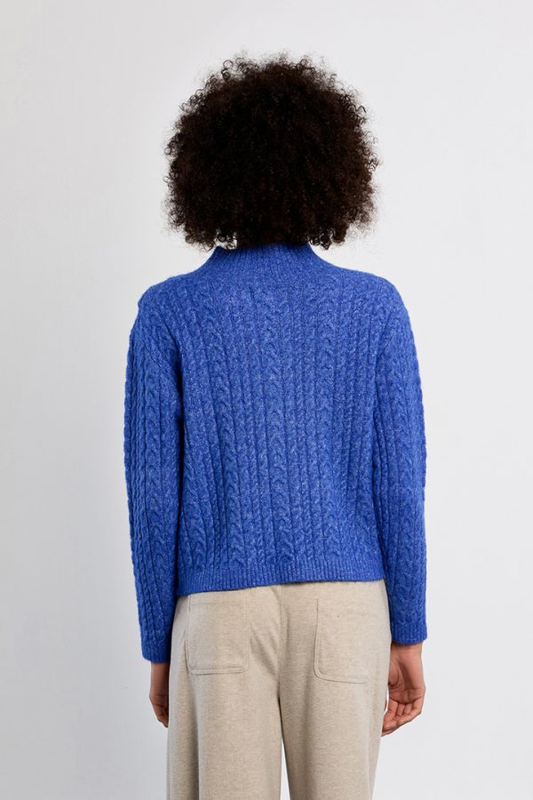Asymmetrical Cable-Knit Sweater