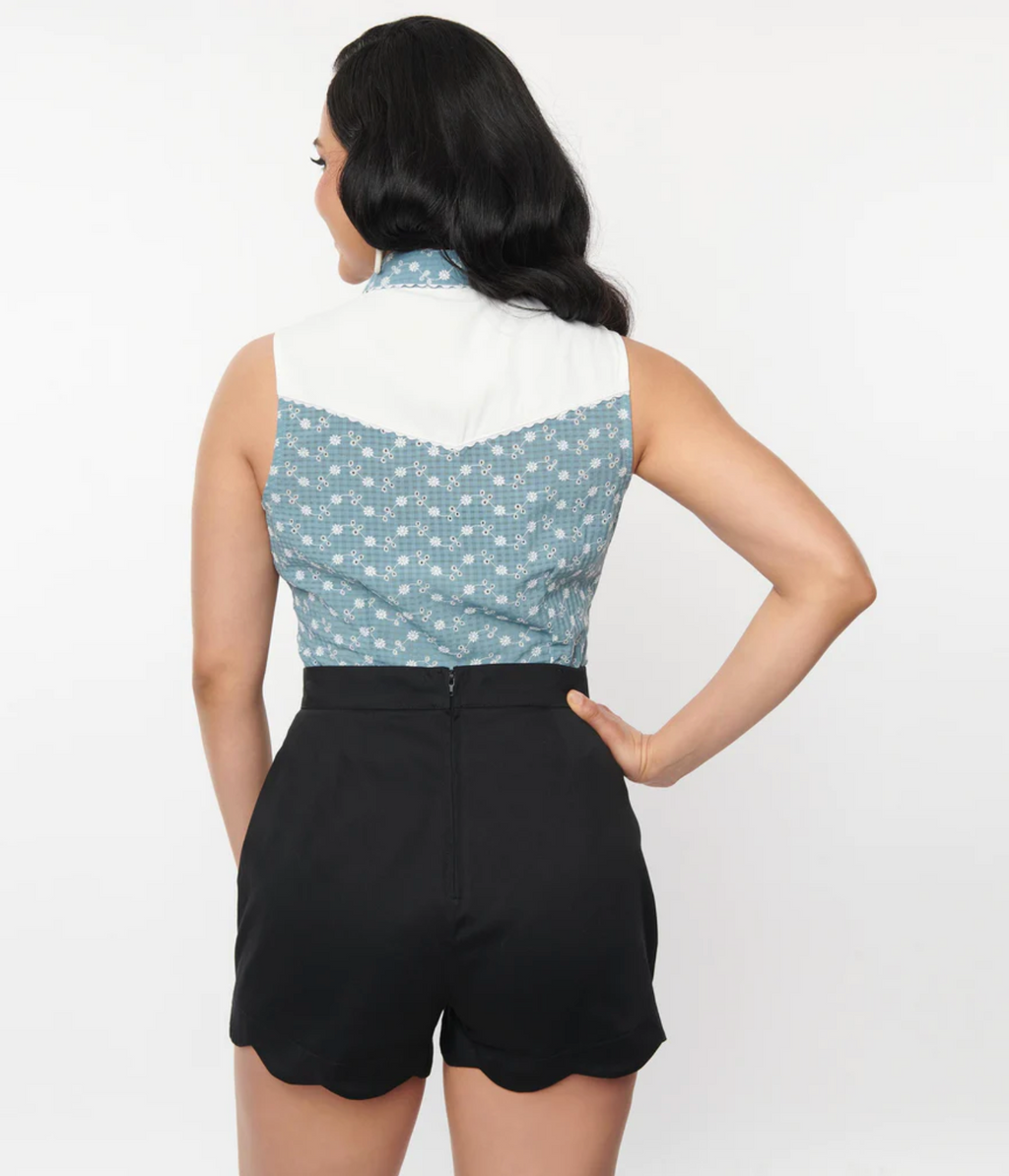 Black Scallop Shorts