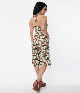Giraffe Print Halter Jumpsuit