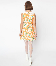 Load image into Gallery viewer, Orange &amp; White Sunflowers Mini Mod Shift Dress