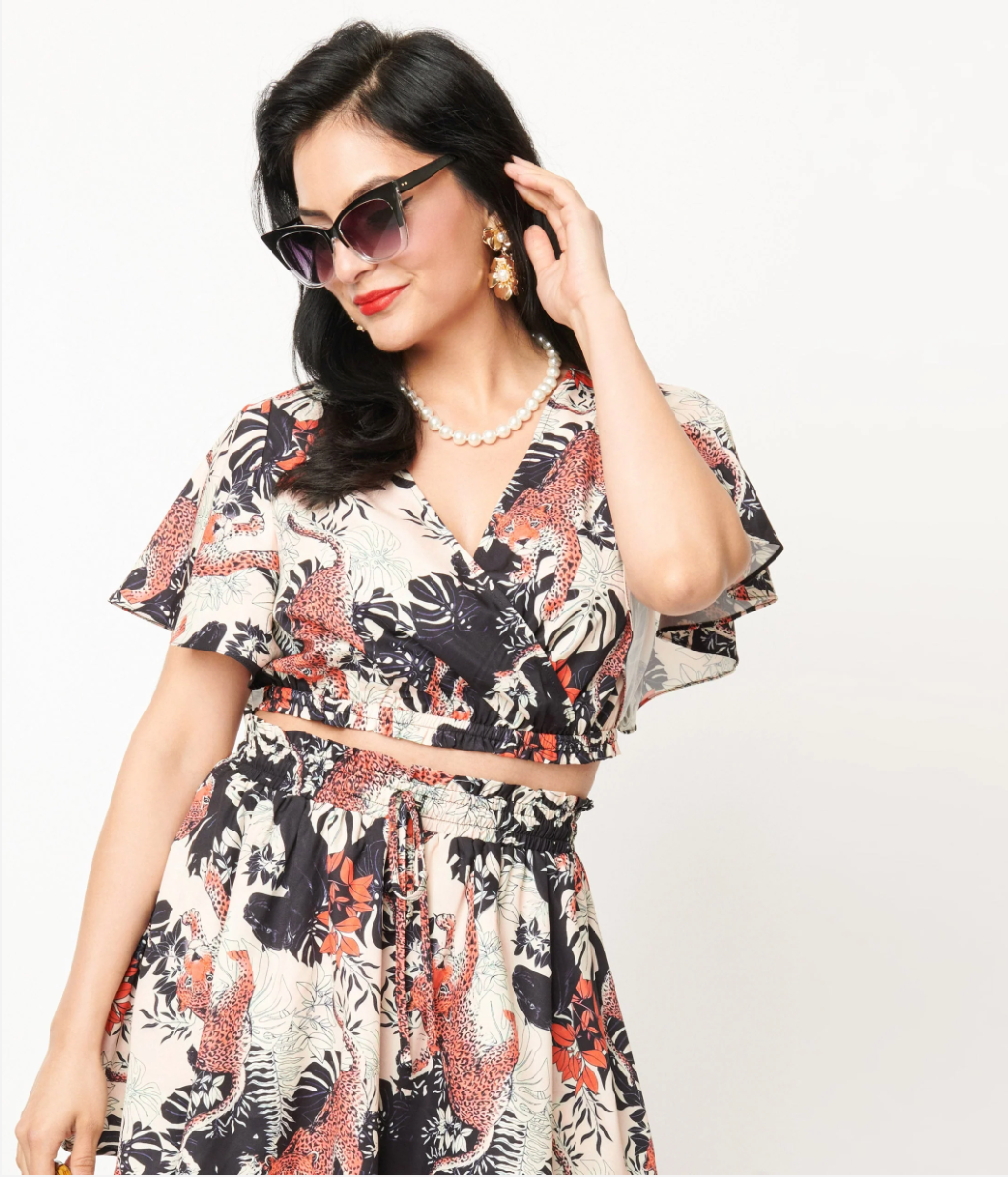 Jungle Cat Print Dottie Crop Top