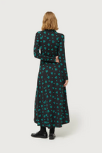 Long shirt dress with green heart print