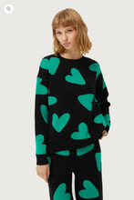 Load image into Gallery viewer, Black heart jacquard knit sweater