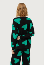 Load image into Gallery viewer, Black heart jacquard knit sweater