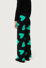 Load image into Gallery viewer, Black heart jacquard knit trousers