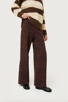 Floral Print Jacquard Knit Pants