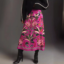Load image into Gallery viewer, Pink Botanical Print Skirt