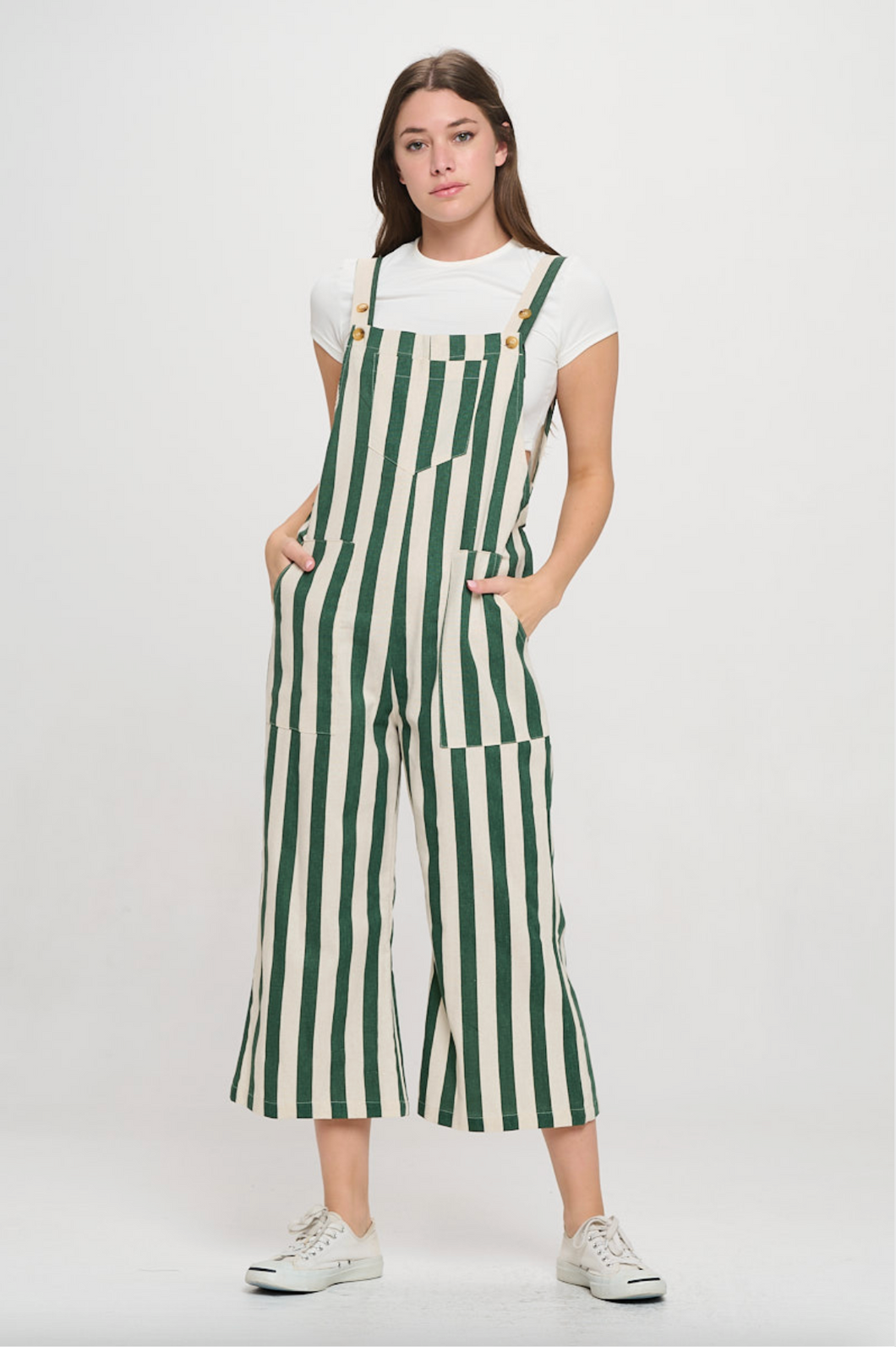Green Stripe Overalls