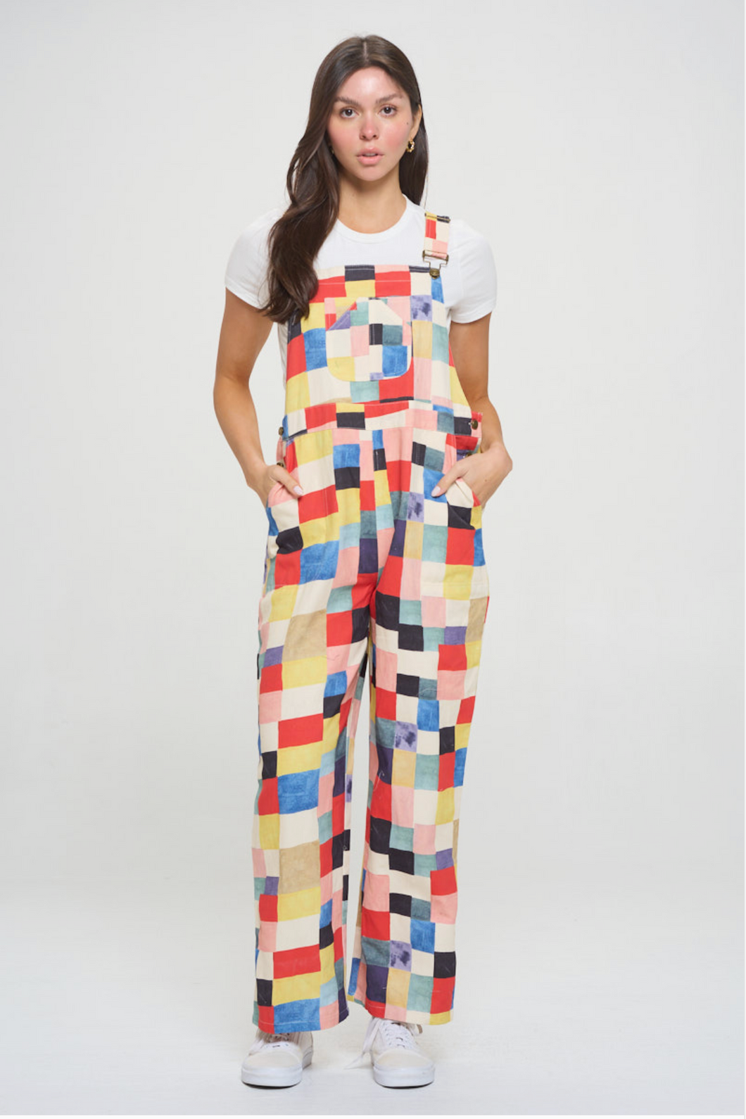 Colorful Check Overalls