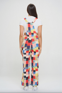 Colorful Check Overalls