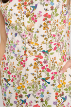 Load image into Gallery viewer, Floral Hummingbird Print Midi Dress