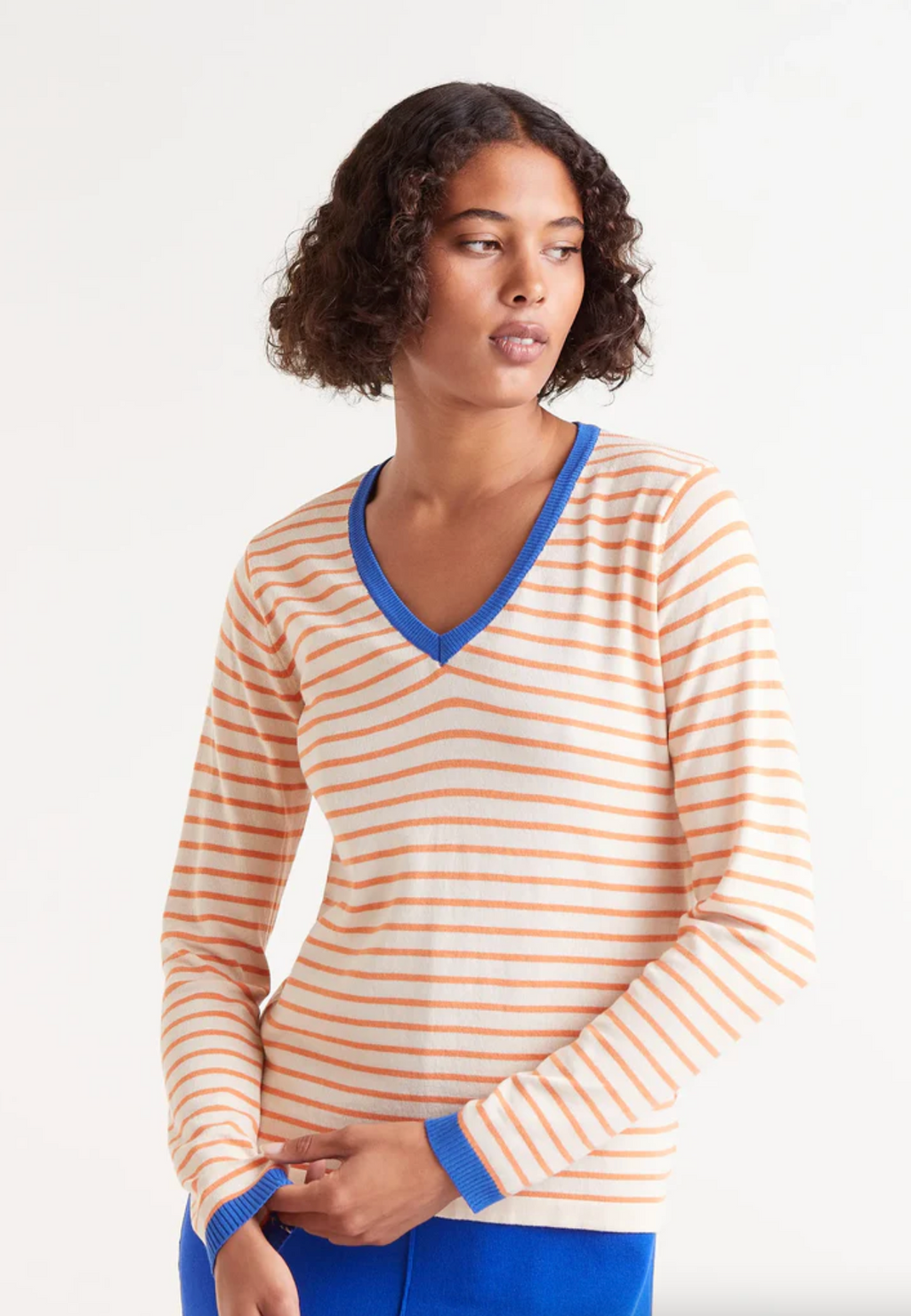 Orange Striped Sweater