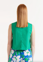 Green Buttoned Sleeveless Top
