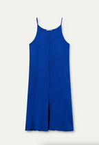 Blue Fine Knit Midi Dress