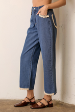 Load image into Gallery viewer, Jeans with Crochet Trim