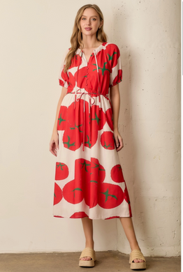 Tomato Print Maxi Dress