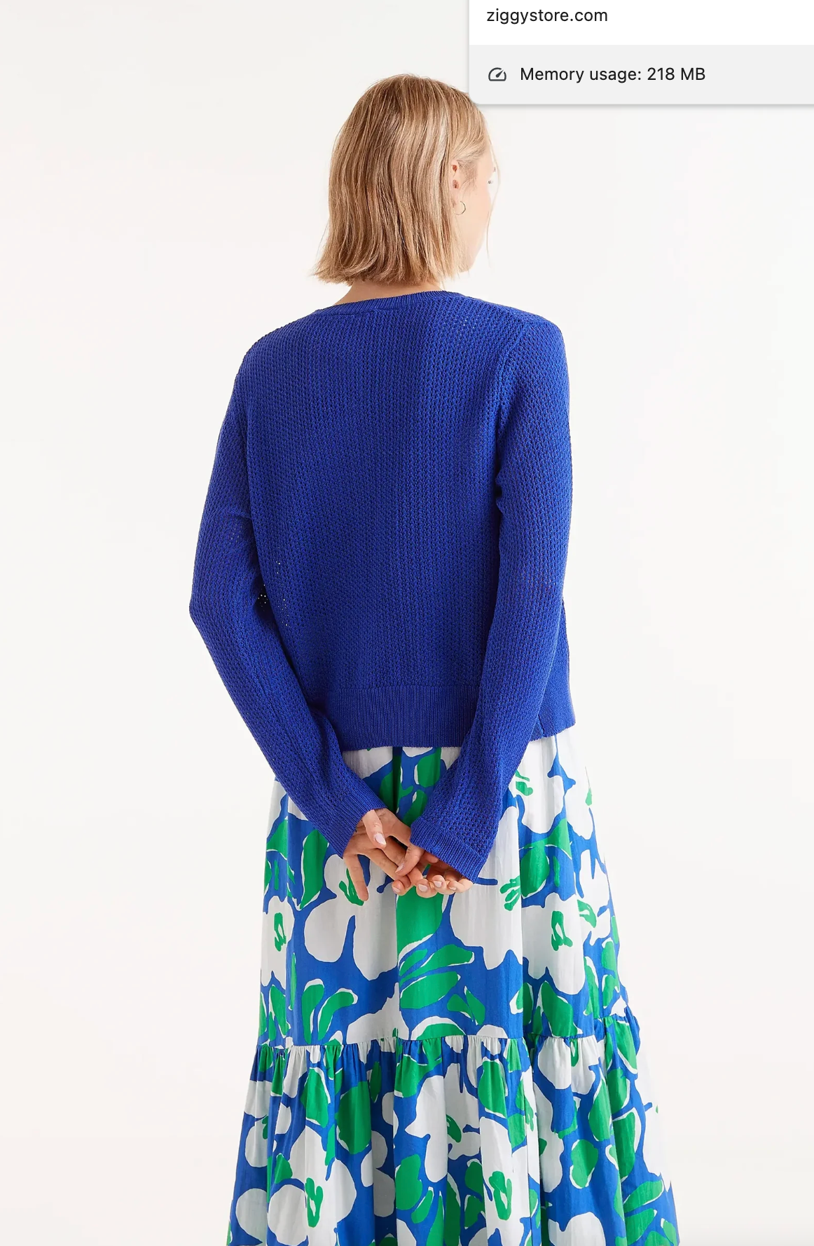 Blue Open Knit Cardigan