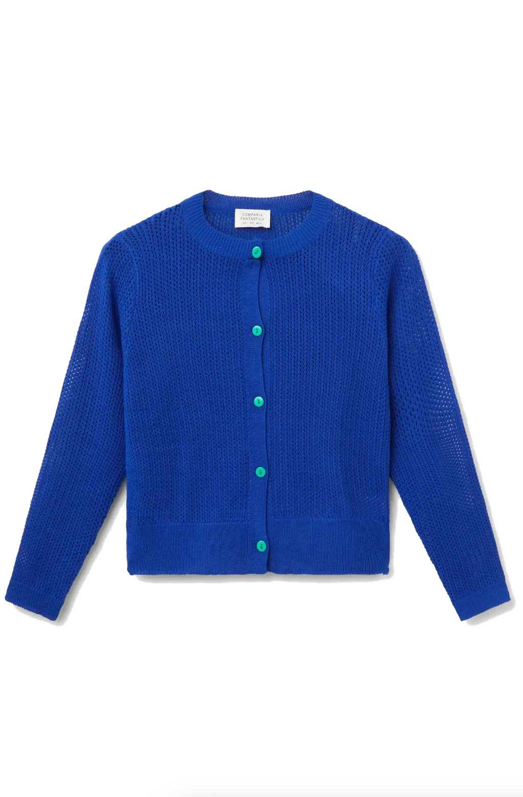 Blue Open Knit Cardigan