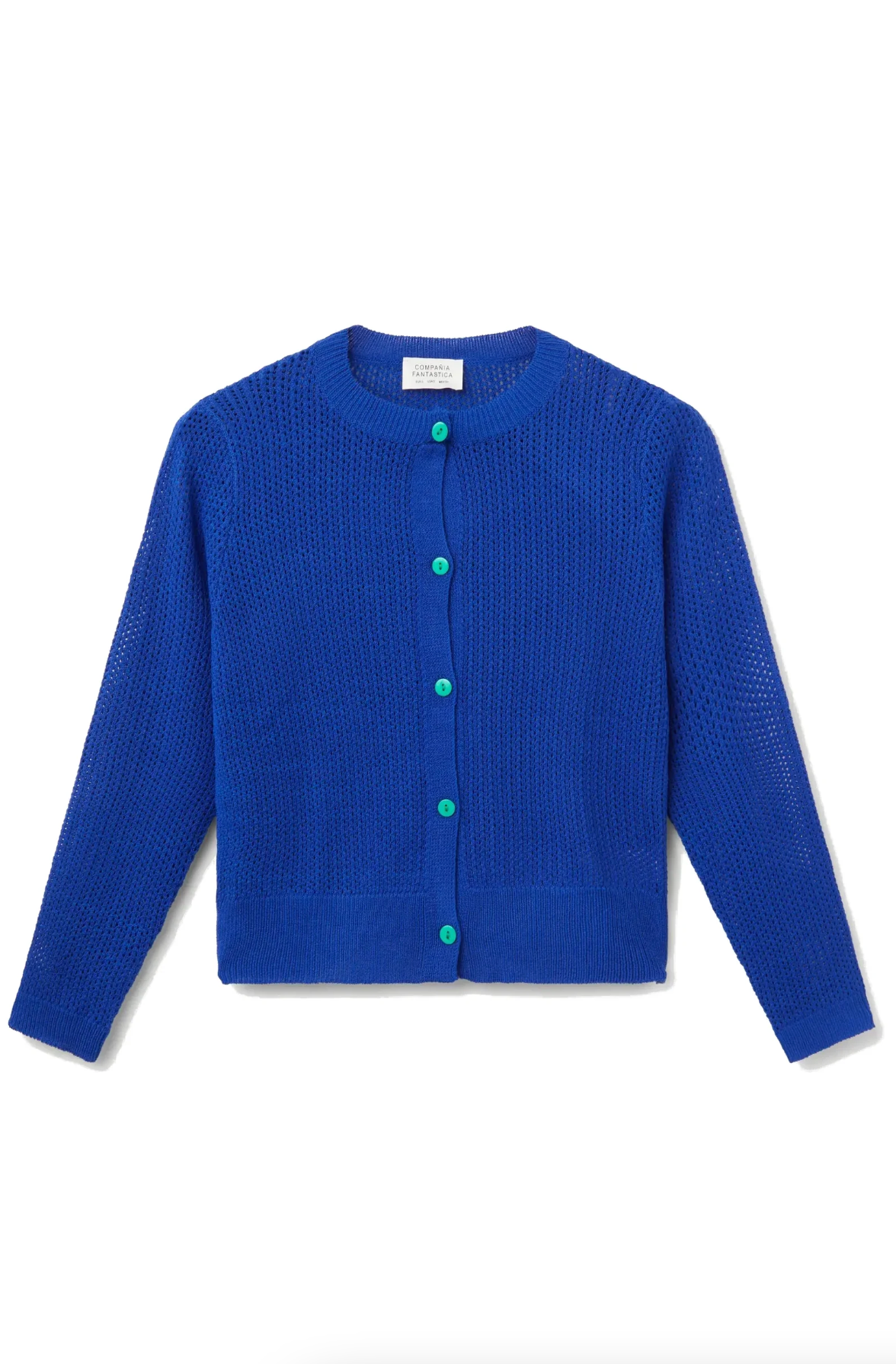 Blue Open Knit Cardigan