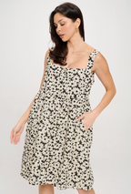 B&W Daisy Print Dress