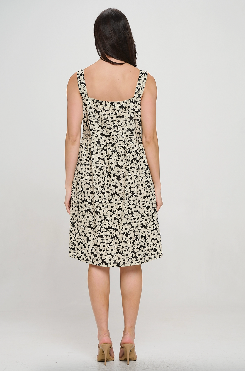 B&W Daisy Print Dress