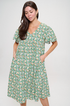 Colorful Daisy Print Dress