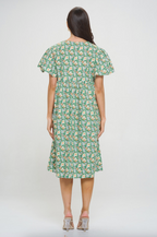 Colorful Daisy Print Dress