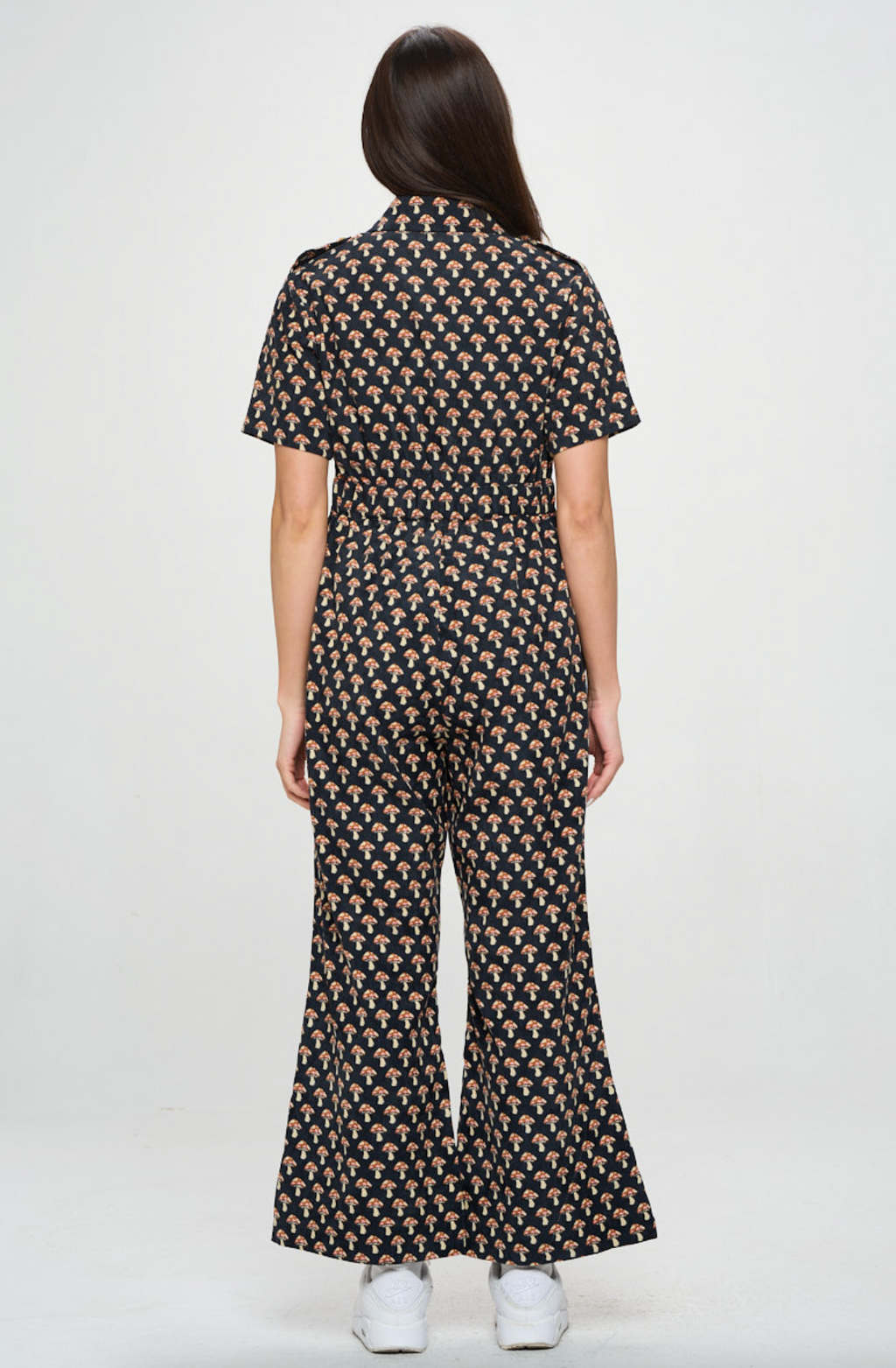 Mushroom Print Corduroy Jumpsuit
