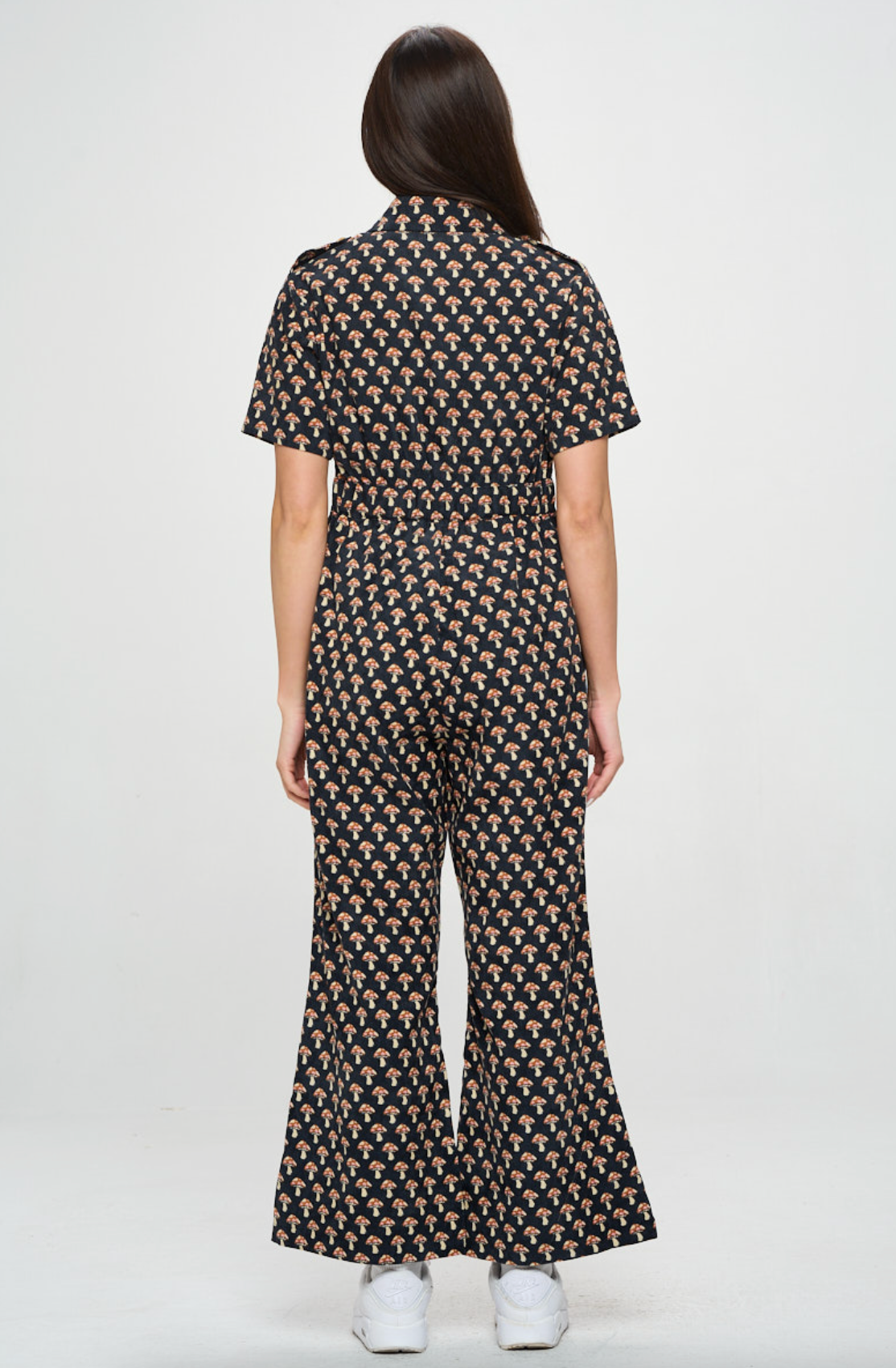 Mushroom Print Corduroy Jumpsuit