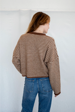 Load image into Gallery viewer, Brown Stripe Piper Cardigan