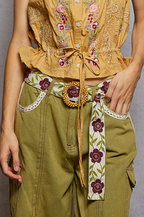 Embroidered Floral Belt