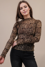 Leopard Print Mesh Top