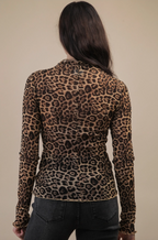 Leopard Print Mesh Top
