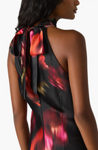 Lara Satin Blurry Floral Dress