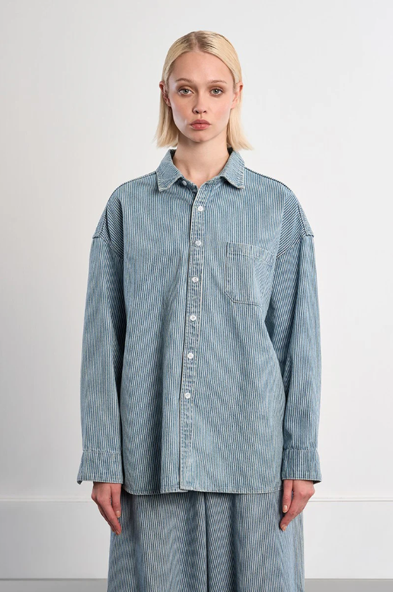 Striped Denim Overshirt