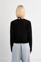 Knitted Open-front Tie Cardigan