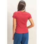 Mineral Washed Crew Neck Short Sleeve Top