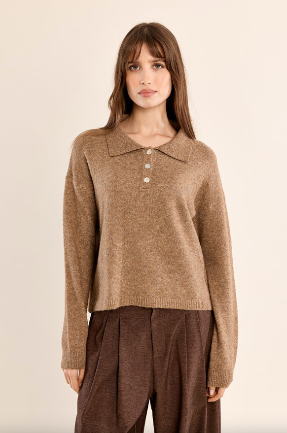 Polo Sweater with Buttons