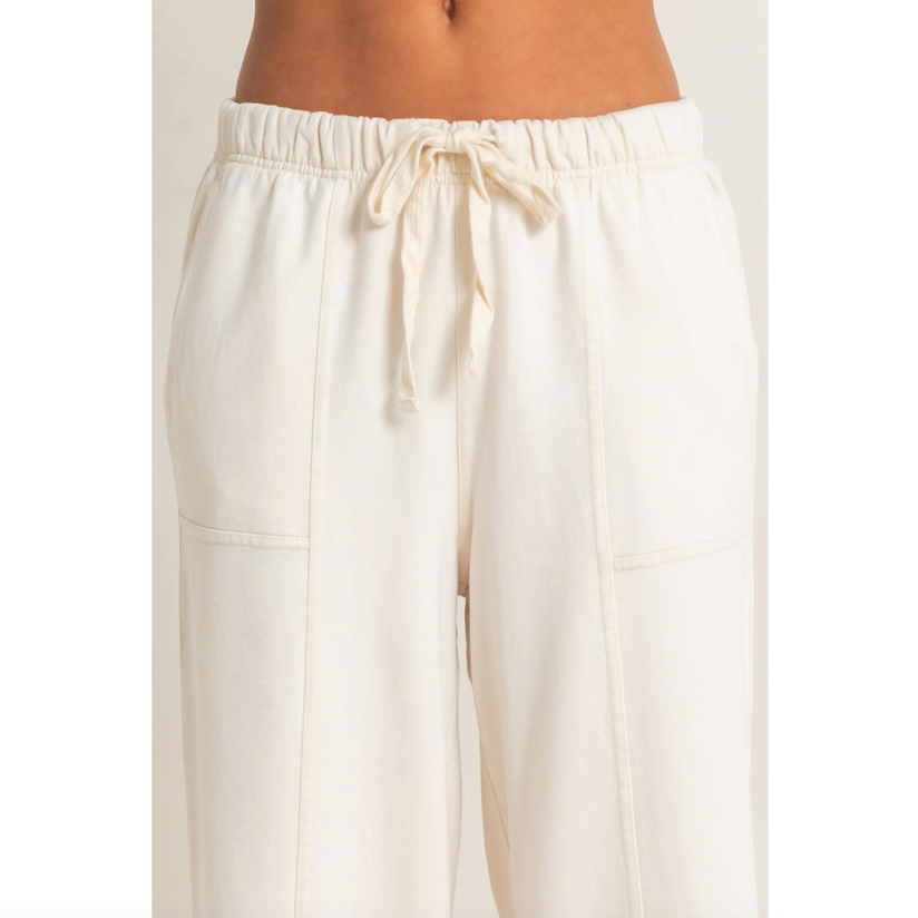 Acid Wash Drawstring Waist Wide Leg Pants