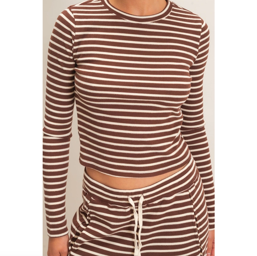 Striped Waffle Knit Top