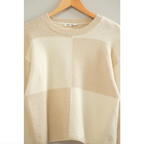 Crew Neck Checkered Sweater
