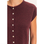 Rolled Edge Button Front Sweater Vest