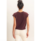 Rolled Edge Button Front Sweater Vest