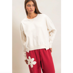 Acid Wash Seam Detail Crew Neck Sweatshirt