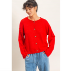 Crew Neck Loose Fit Cardigan