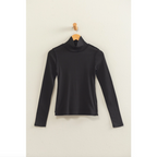Turtleneck Exposed Seam Long Sleeve Top