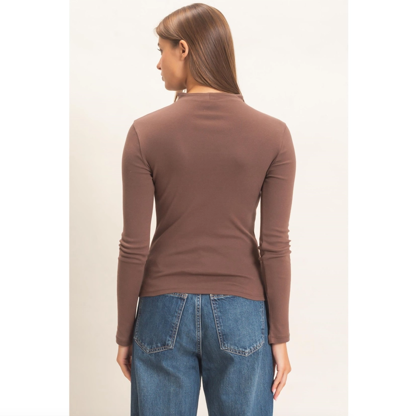 Mock Neck Long Sleeve Top