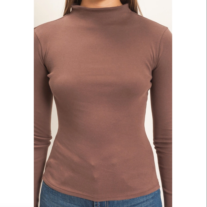 Mock Neck Long Sleeve Top