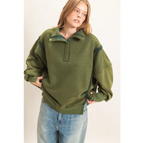 Mineral Wash Snap Collar Pullover